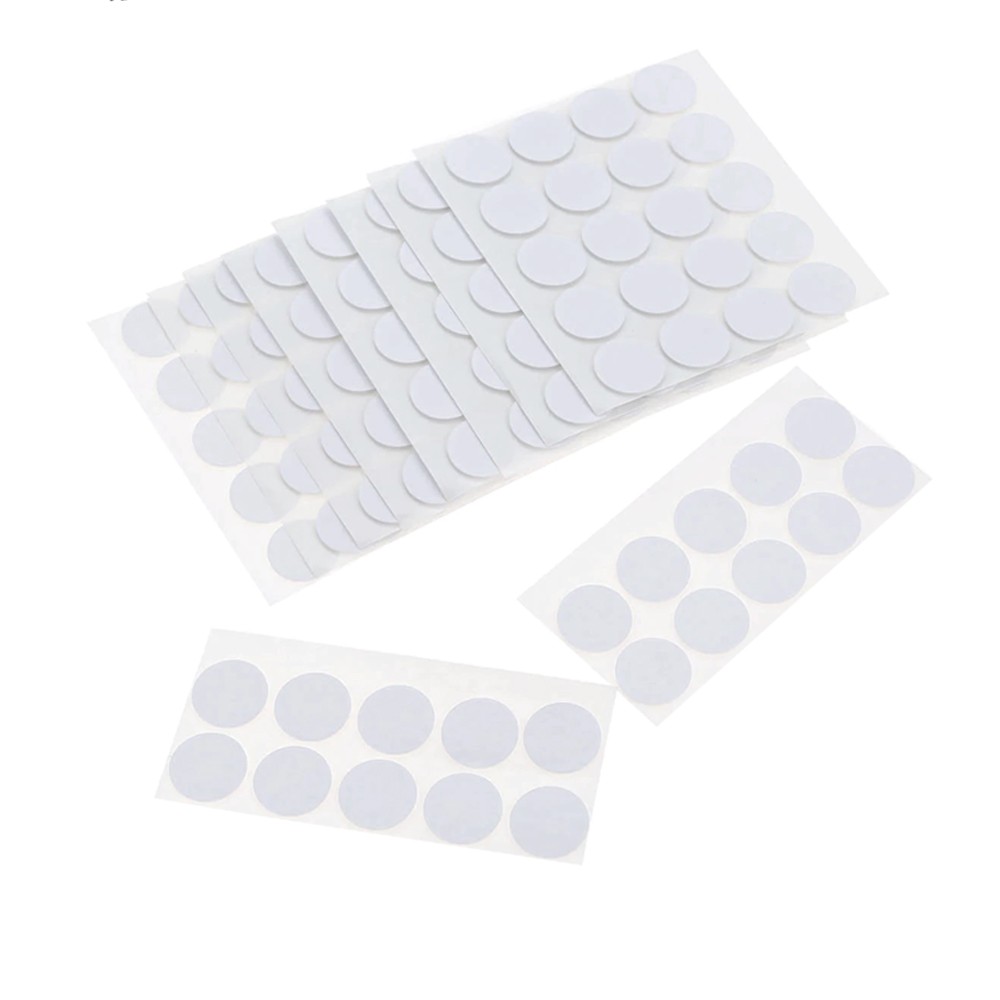 Buline dublu adezive, diametru 4 cm, baza solvent, 1 mm, set 10 bucati - imagine 7